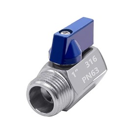 Beduan 1" Mini Ball Valve, Stainless Steel Female x Male NPT Thread Shut-Off Valve