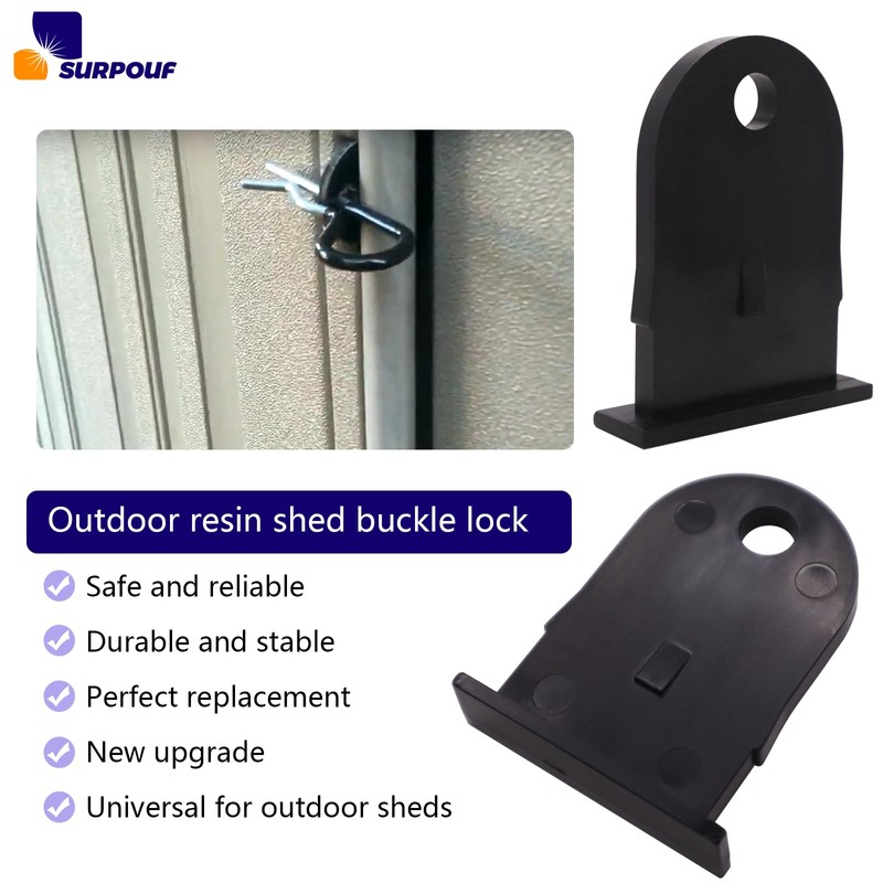 SURPOUF Outdoor Resin Shed Hasp Latch, Plastic Hasp Latch,Newly Upgraded