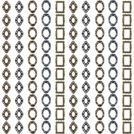 Jaczora 100PCS Frame Charms for Women Girls, Gothic Photo Frame Metal Nail Charms Retro Gold Silve Manicure Accessories 3D Flatback Jewels for DIY Nail Art Crafts Decoration