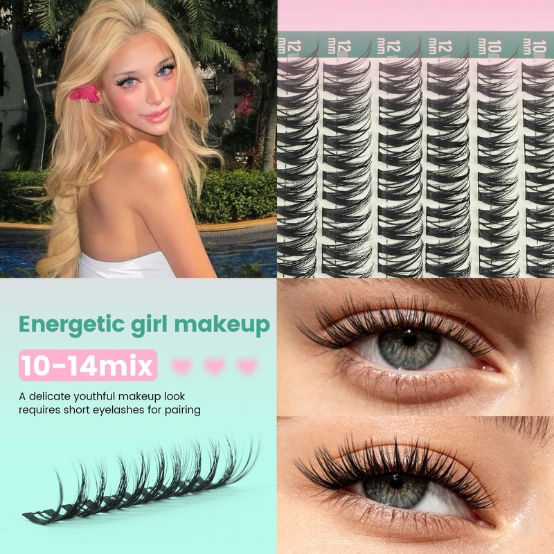 KEYYOU Flora Lash Clusters Flaunt Eyelash Clusters D Curl 10-14MIX