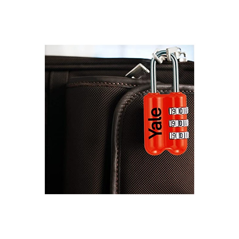 Yale - YP2/23/128/1R Standard Security Luggage Combination Padlock - Red