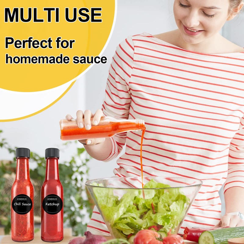 GMISUN Hot Sauce Bottles 5 oz, 24 Pack Vanilla Extract