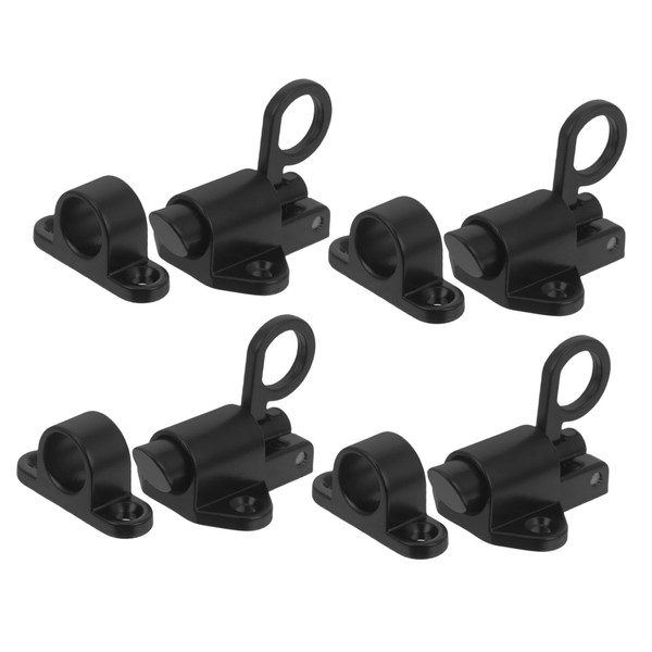 Operitacx 4pcs Black Spring Door Lock Self-Closing Latches Resilient Bolt