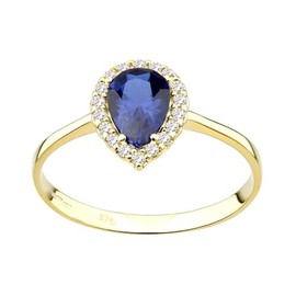 Old English Jewellers 9ct Yellow Gold Sapphire Teardrop Cluster Ring size J K L M N O P Q R S (N)