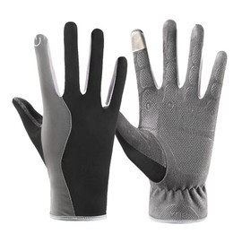 Summer thin Driving Gloves for Men Women Cool Breathable Full Finger Gloves Lightweight Anti UV 5 Fingers Cycling Gloves Non Slip Shockproof Touch Screen Gloves for Hiking Fishing Bike Motorcycle