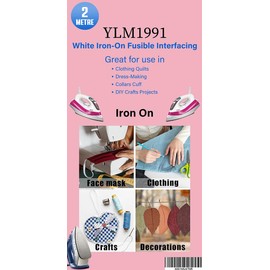 Iron On Interfacing Fabric for Sewing Single-Sided Fusible Interfacing Lightweight White (30g - 2 metros)