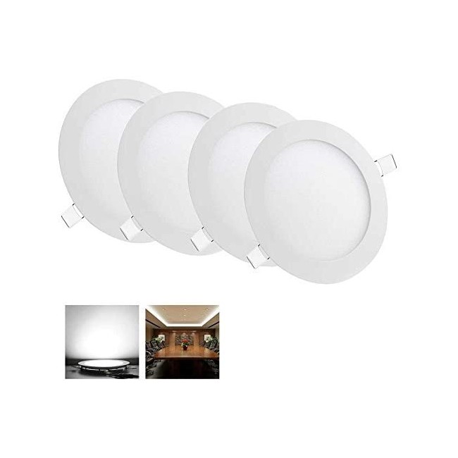 Yescom 9W 5" LED Recessed Panel Ceiling Light Ultra-thin 720LM Cool White 75W Equivalent Downlight (Pack of 4)