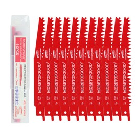 MORETOPGOOD 10pcs Wood Pruning Reciprocating Saw Blades, 6 Inch 5TPI Saw Blades for Trees Wood Cutting, Wood Saw Blades