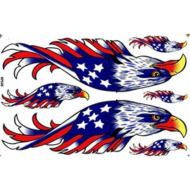 1 Sheet - Head Eagle US USA Sticker Motorsport Motocross Car Scooter Tuning Sticker Film 1 Sheet 270 mm x 180 mm Weatherproof or for Model Making