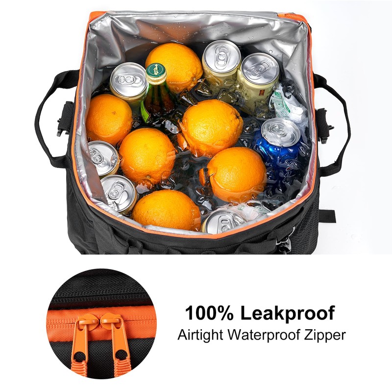 Odoland 48 Cans Soft Cooler with Wheels and Handle Collapsible