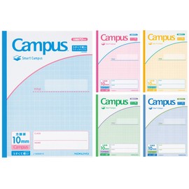 Kokuyo No-GS30S10X5 Notebook, Campus Notebook, Smart Campus Notebook, B5, 0.4 inch (10 mm) Square Ruled, 5 Books