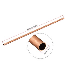 sourcing map Copper Round Tube 3mm OD 0.2mm Wall Thickness 300mm Length Pipe Tubing 4 Pcs