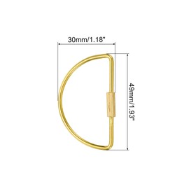 PATIKIL Brass Key Ring, 2 Pack Pure Brass Screw Lock Clip Keyring Simple Style Keychain Holder for DIY Leather Craft Replacement