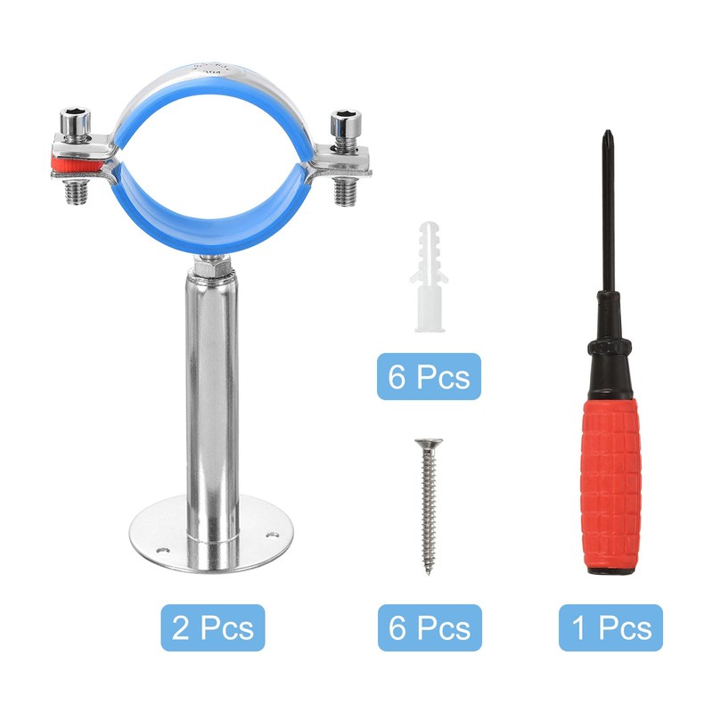 QUARKZMAN 2 pieces pipe bracket, stainless steel wall and ceiling