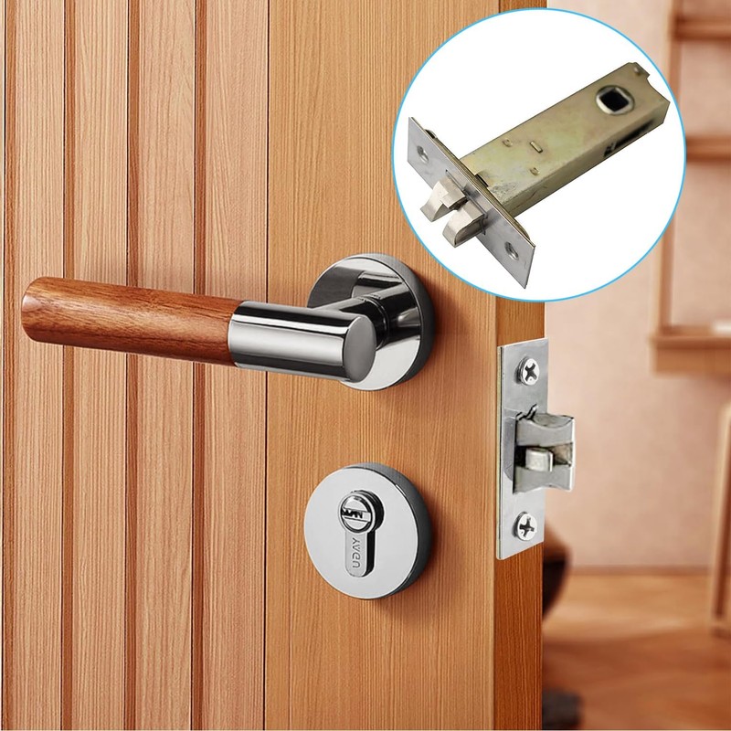 TOP-VIGOR 2 Pack 70mm Mortice Latch with Door Stopper, Mute