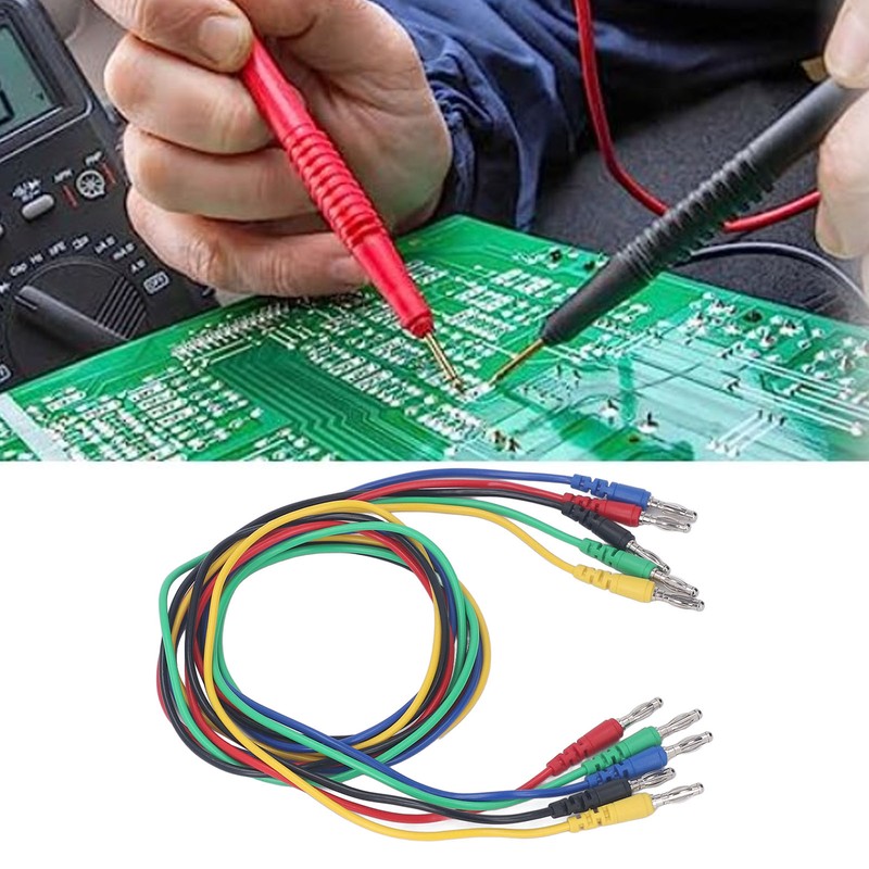 Magnetic Test Leads Kit Soft Flexible 5 Colour 4mm Banana