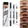 WUBLSYAN Eyebrow Pencil Curved Eyebrow Pen, Microblading Eyebrow Pen 2-in-1