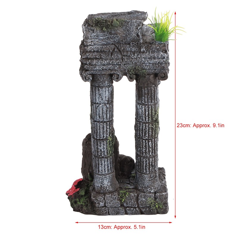 Aquarium Decoration Roman Columns Simulation Reusable Resin Fish Tank Landscape