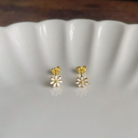 Silver 925 Silver Earrings, Hypoallergenic, Flower, Rose Gold, Sterling Silver