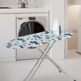 Rerteryuro Ironing Board Cover Standard Size Iron Board Cover 15x54 Dog Extra Thick Iron Table Covers with Hook and Loop Fastener Strap