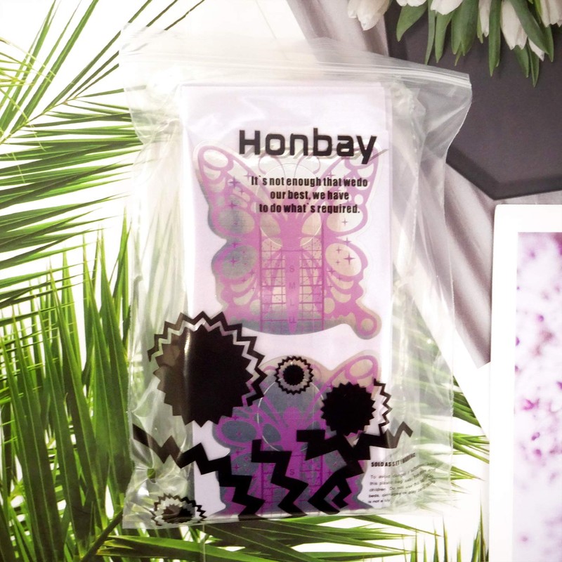 Honbay 100PCS Butterfly-Shaped Acrylic Nail/UV GEL Nail Extension Tips Form