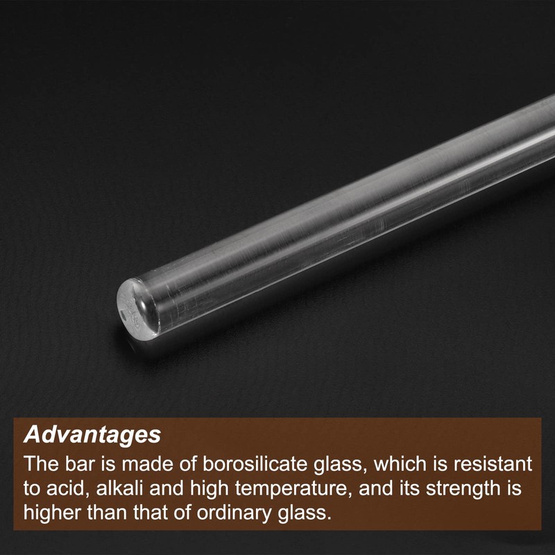 MECCANIXITY 3.3 Borosilicate Glass Stick 11.81" Length 12mm Dia Stir