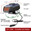 12Volt Protable Car Heater, Fast Heating, Windshield Defogger Defroster, 150W