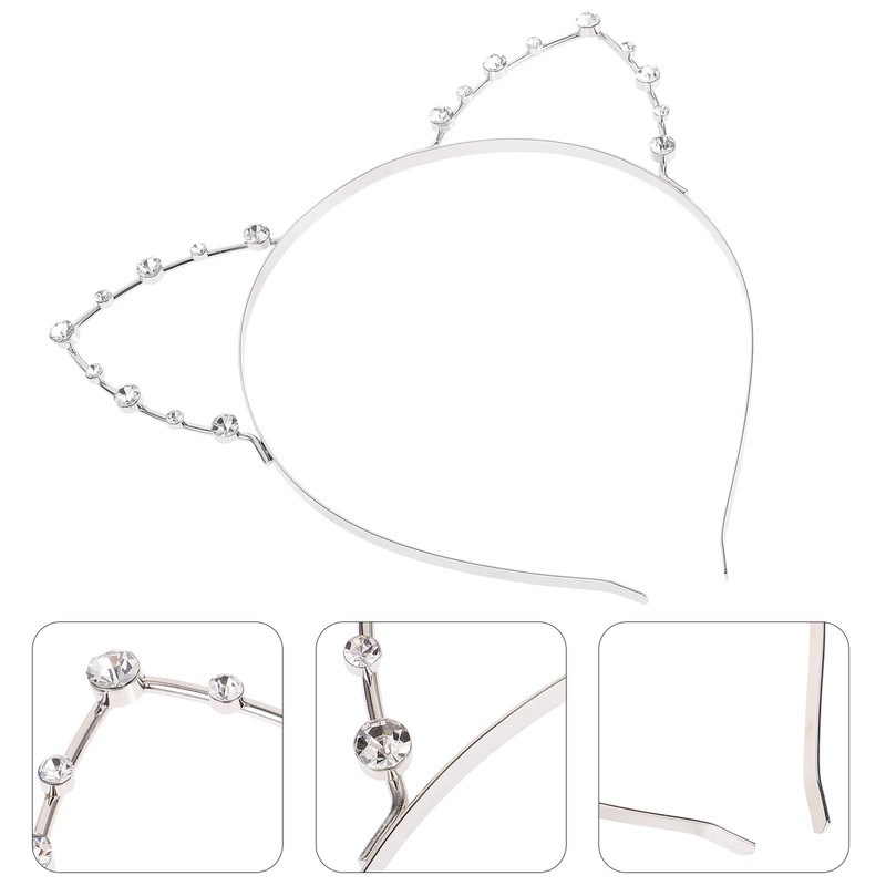 Rosenice Cat Ear Headband with Rhinestones For Masquerade Party, Christmas