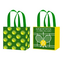 Tennis Non-Woven Gift Bags 12pcs Tennis Goodie Gift Treat Bags Tennis Party Supplies for Kids Adult Tennis Theme Birthday Party Decorations