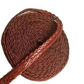 Handmade Italian Braided Brown 1.5” Wide Leather Strap DIY