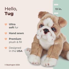 Bearington Tug The English Bulldog Plush, 13 Inch Dog Stuffed Animal - Bulldog Stuffed Animal - Dog Plush Toys for Kids