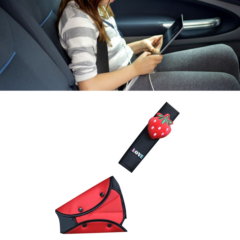 Car Seatbelt Cushion Pad Cute Soft Thick Polyester Kids Car