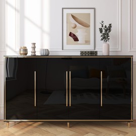 Wallink Glossy Wallpaper Black Peel and Stick Glossy Black Contact Paper for Countertops 17.7"x236" Removable Self Adhesive Wallpaper Waterproof Contact Paper for Cabinets and Drawers Living Room