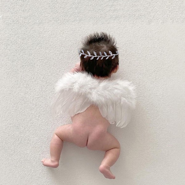 LIKENNY Angel Wings Half Birthday Baby Newborn Cute Angel Costume