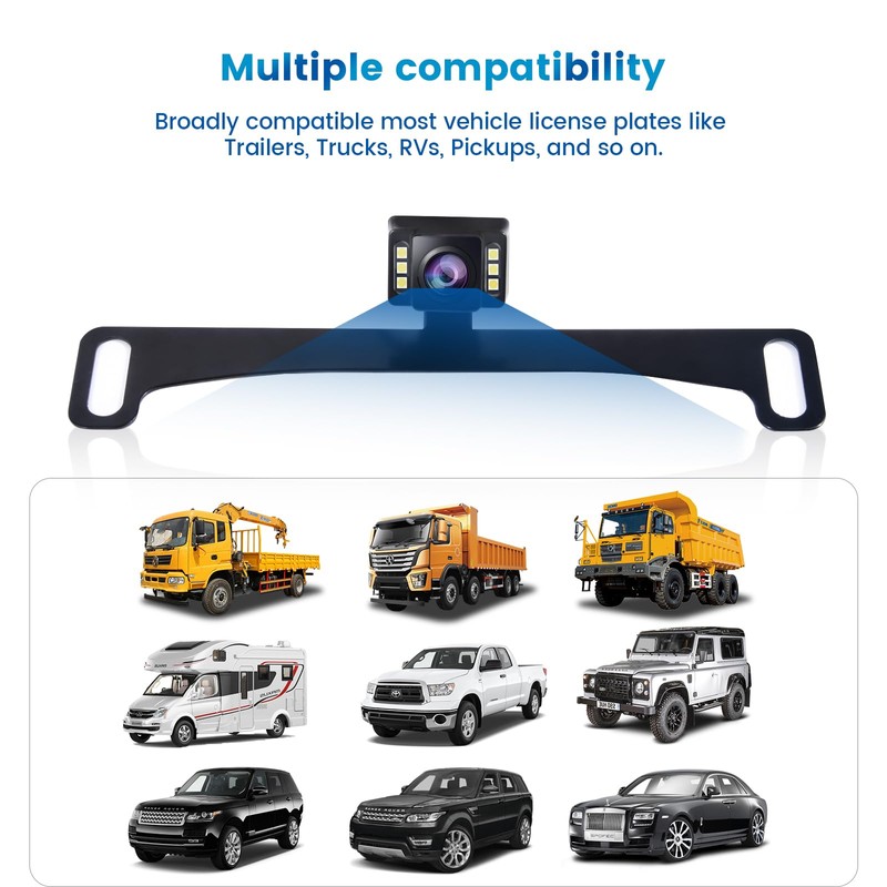 Dasaita AHD Backup Camera Rear View License Plate Frame 6