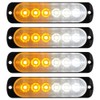 KaiDengZhe 4Pcs 6LED Amber&White Sync Feature Emergency Warning Light Beacon
