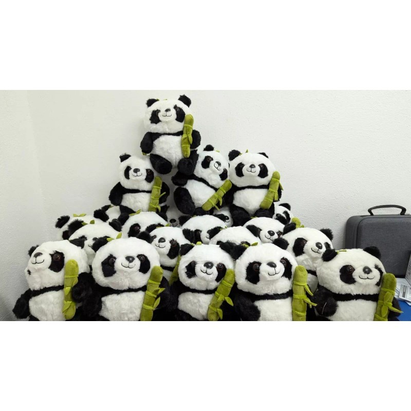Jextech Peluche Panda Escondido En Bambú Detalle Tierno Regalo 25cm