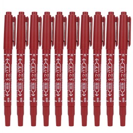 Tattoo Piercing Pen, Skin Pen Temporary Skin Tattoo Pens Skin Marker Tattoo Pen Marker Pen Double Head Marker Pen for Professional Salon Household Piercing Skin Marker Pen Pack of 10 (Red)