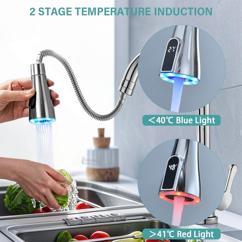 JINYOMFLY LED Tap Attachment for Kitchen Tap with LED, 2