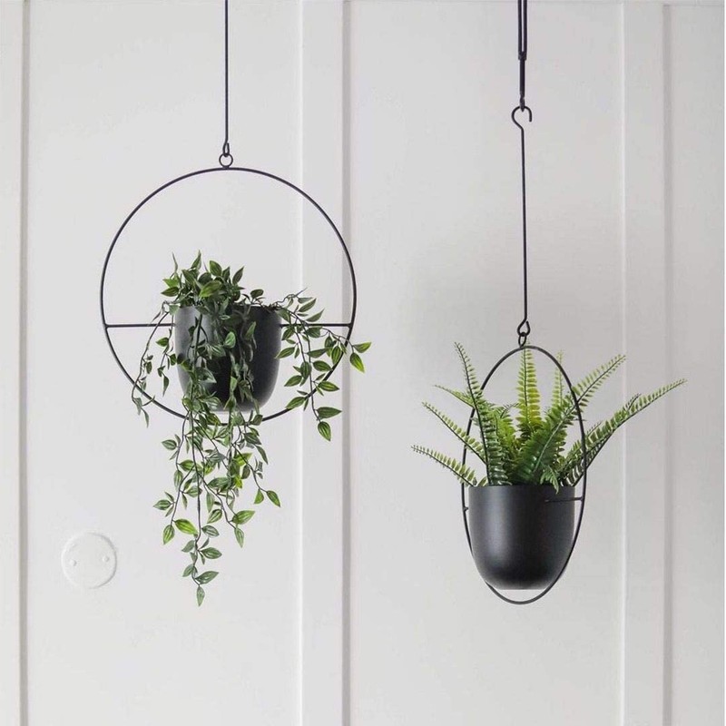 ABETREE Hanging Planter for Indoor Outdoor Plants Metal Mid Century