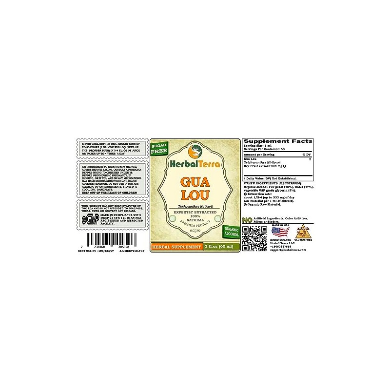 Gua Lou, Trichosanthes (Trichosanthes Kirilowii) Tincture, Dried Fruit Liquid Extract