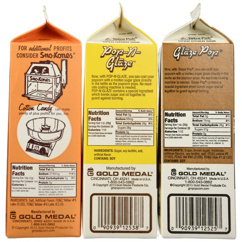 Flavacol Salt and Glaze Pop Flavoring 3 Pack