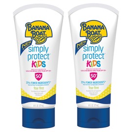 Banana Boat Banana Boat Kids 100% Mineral Sunscreen Lotion SPF 50, Twin Pack | Kids Sunscreen, Kids Sunblock, Banana Boat Mineral Sunscreen for Kids, Oxybenzone Free Sunscreen SPF 50, 6oz each (Pack of 2)