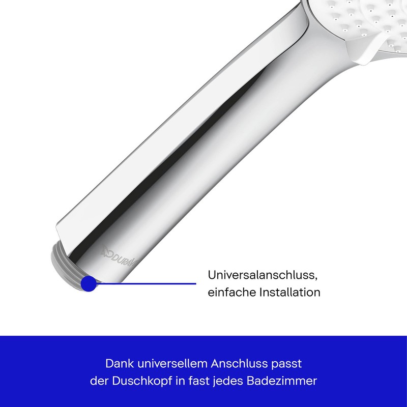 Duravit Universal Shower Head with 3 Jet Types (Rain, Intense
