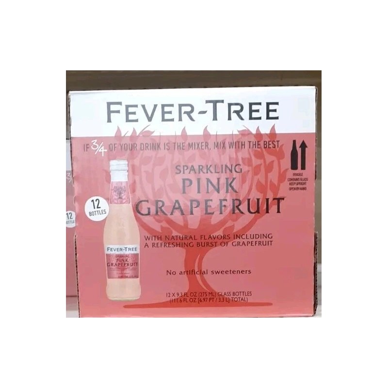 Fever-Tree 6 GLASS: PREMIUM FEVER TREE "PINK GRAPEFRUIT" INDIAN Tonic