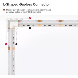 Amefil Transparent 3-pin 10mm RGB COB LED Strip Connector with no Gap or Solder, L-Shaped Connector 10pcs