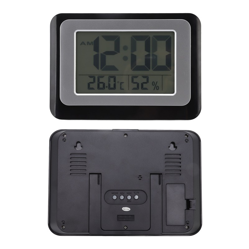 Digital Clock Large Display Blue Backlight Temperature Humidity Function Wall