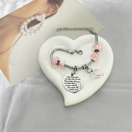 Women's Bangle Inspirational Pearl Bracelets Christmas Gifts Boyfriend Birthday Sister Daughter Graduation Keepsake Mum Aunt Mother's Day Appreciation Jewellery Wife Valentine's Day, Stainless Steel,