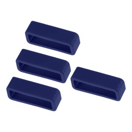 Kozelo 4pcs Watch Band Loop - [22mm Width] Rubber Watch Holder for Watch Band Keeper Repair Replacement Use, Deep Blue, Silicone