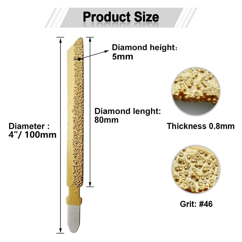 SHDIATOOL Diamond Jig Saw Blade 5 PK Diameter 4 inches/100mm